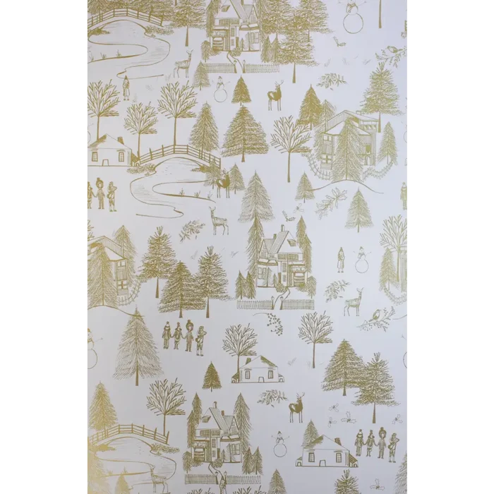Gift Wrap - GW-9464 - Gold Wintertown - 24’’ X 417’