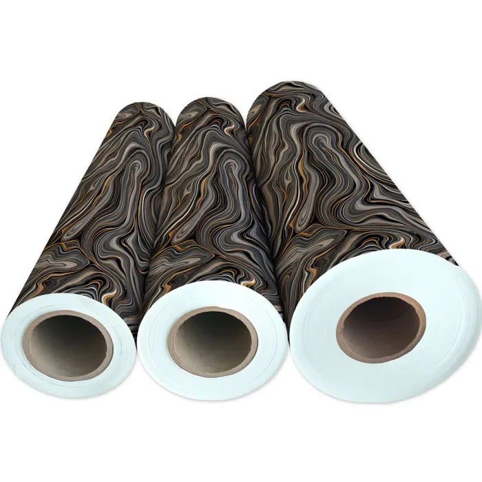 Gift Wrap - Marbleized Black- Recycled Fiber