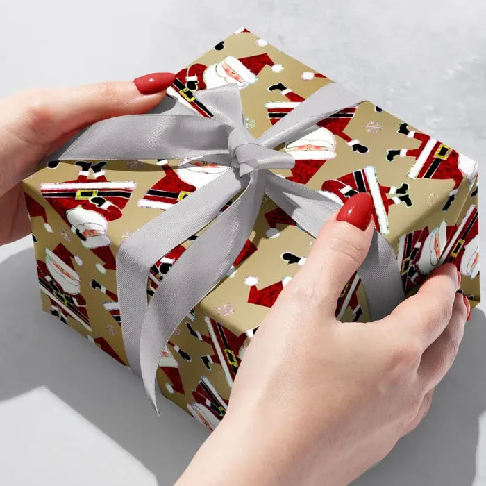 Gift Wrap - Sparkling Santa - 100% Recycled