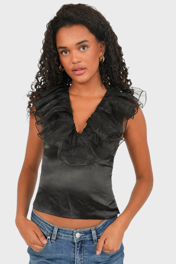 "Glow" top black