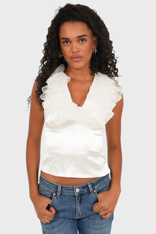 "Glow" top white