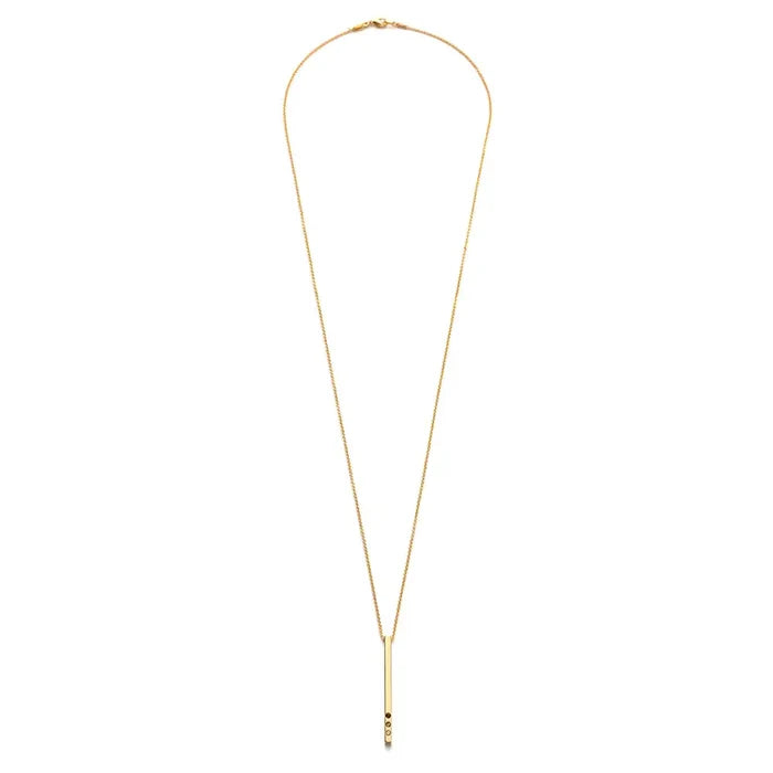Gold Bar with Ombré Crystals Necklace