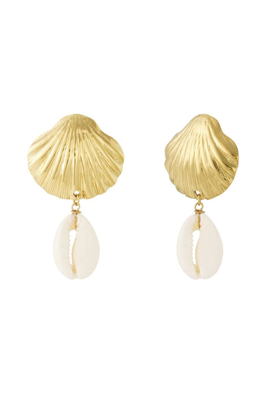 "Gold shell" earrings