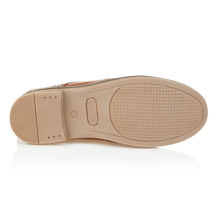 Grace Leather Brogue Boots - Tan