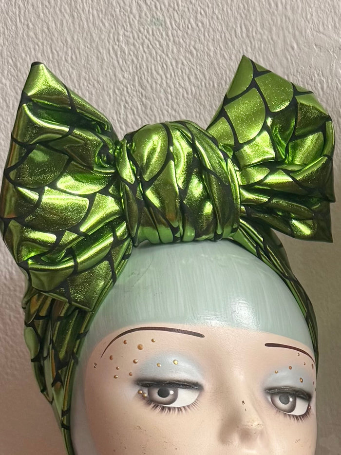 Metallic green headband