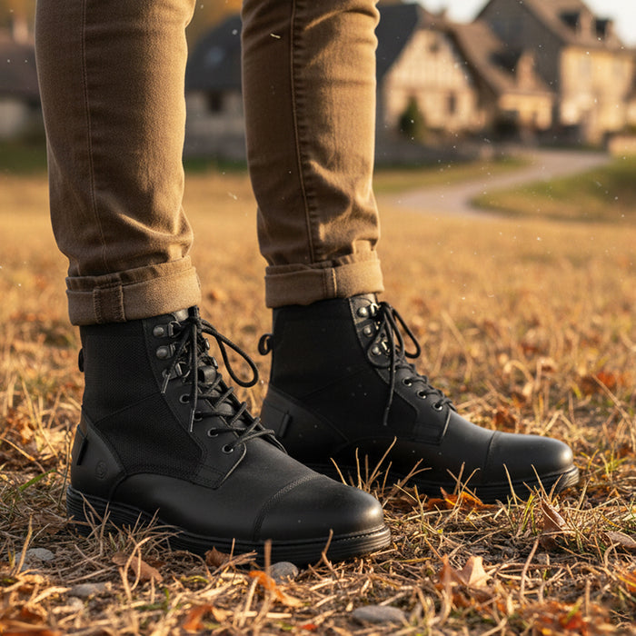 Greyfriars Suede Leather Lace up Boots - Black