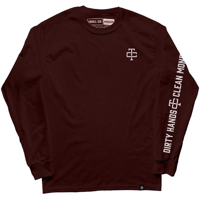 Troll Co. Grit long sleeve graphic tee in maroon