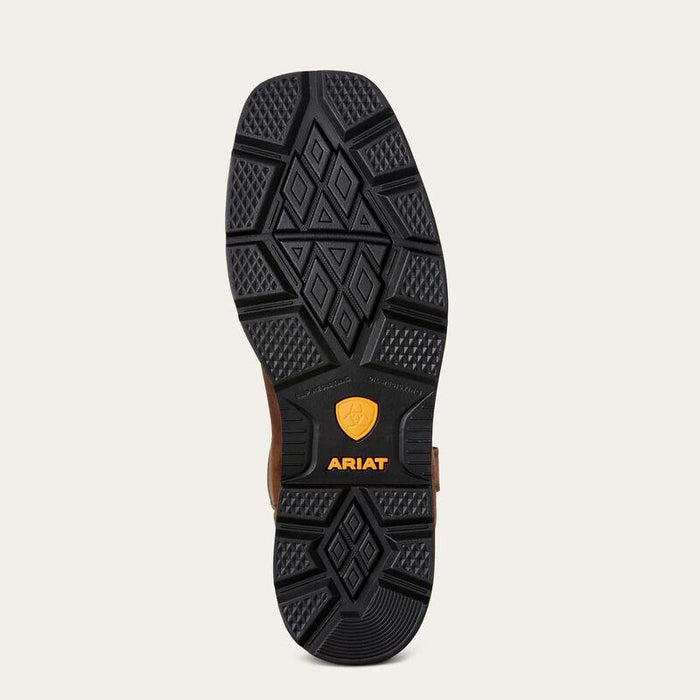 Oil and slip resistant outsole of the Ariat Groundbreaker work boot with a 90 degree heel