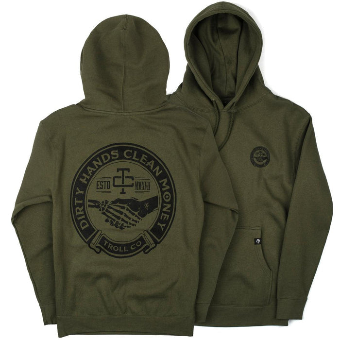 Troll Co. Haggler pullover hoodie in military green