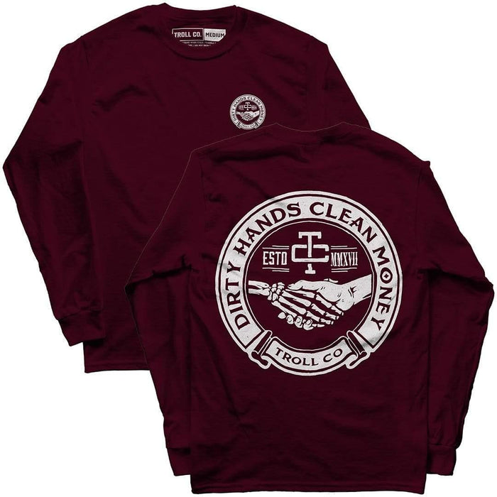 Troll Co. Haggler long sleeve graphic tee in maroon