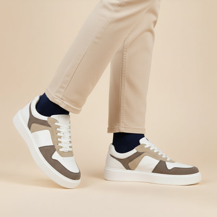 Hampton Leather Casual Chunky Sole Trainers - White