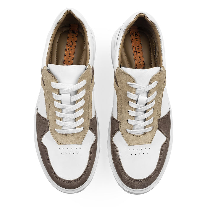 Hampton Leather Casual Chunky Sole Trainers - White