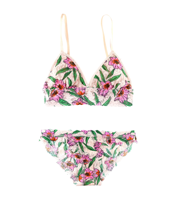 Hanky Panky PR487004 + PR482102 Floral Printed Bralette & Panty Set myselflingerie.com