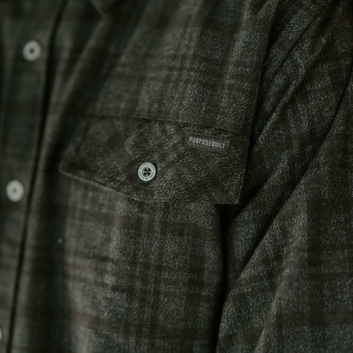 Purpose-Built Hard Work flannel in black and grey, additional product image