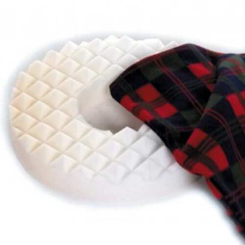 Full view of Harley Nodular Ring Cushion cushion on a plain background, showing its shape and supportive material.