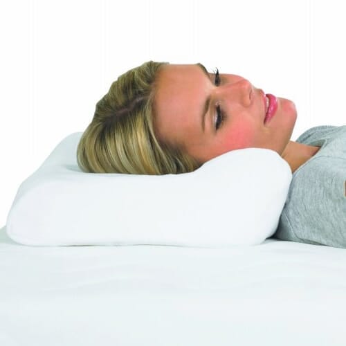 Harley Original Orthopaedic Pillow cushion on a seat or chair, demonstrating added comfort and pressure relief.