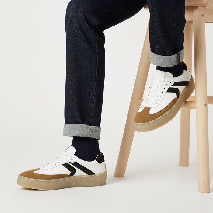 Harold Leather Smart Casual Trainers - White