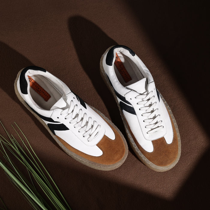 Harold Leather Smart Casual Trainers - White