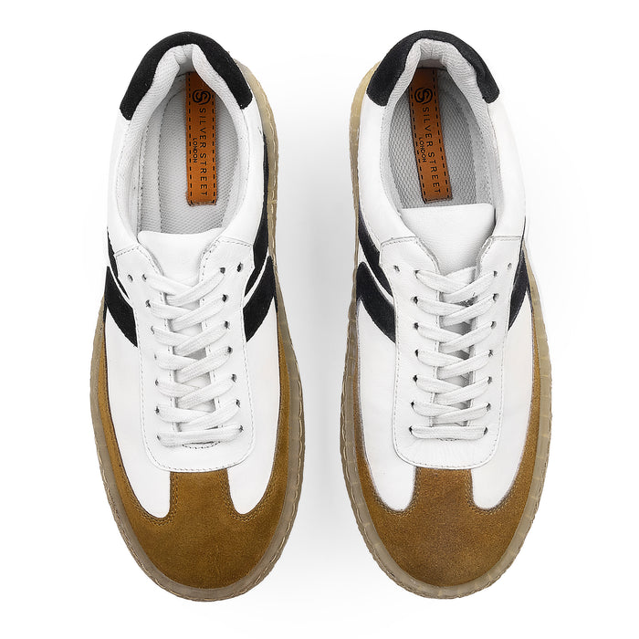 Harold Leather Smart Casual Trainers - White