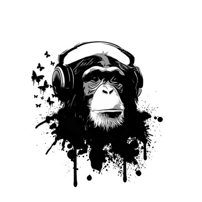 Headphones Monkey Paint by Numbers