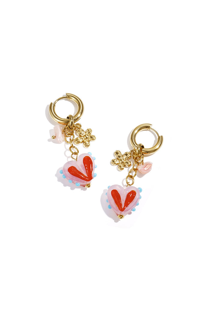 "Heart" drop earings