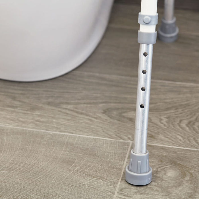 Close-up of a feature of Height Adjustable Economy Toilet Frame.