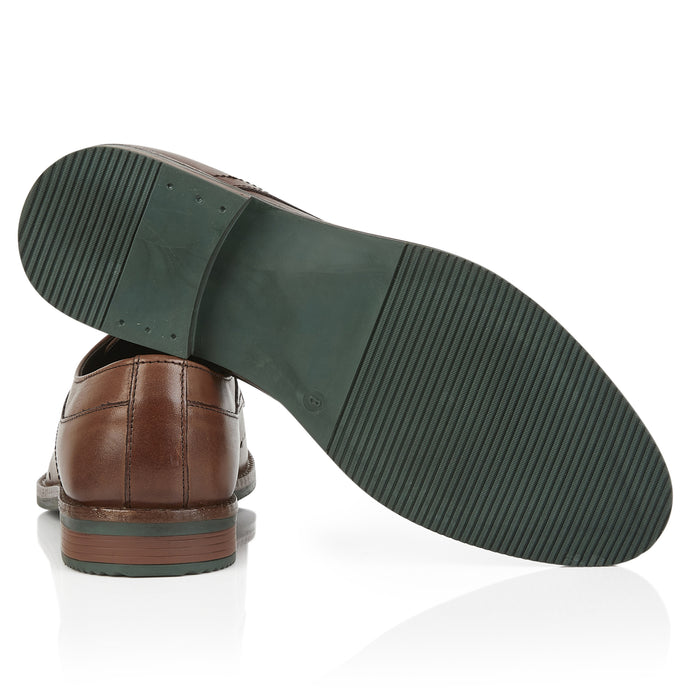 Herbie Leather Brogue Shoes  - Brown