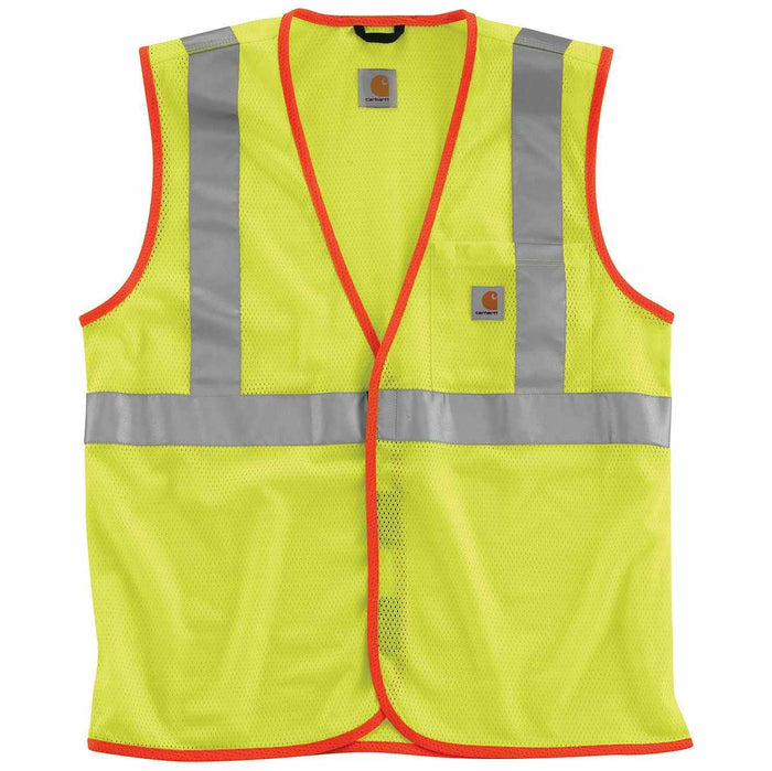Carhartt ANSI Class 2 high visibility mesh safety vest in brite lime with reflective trim