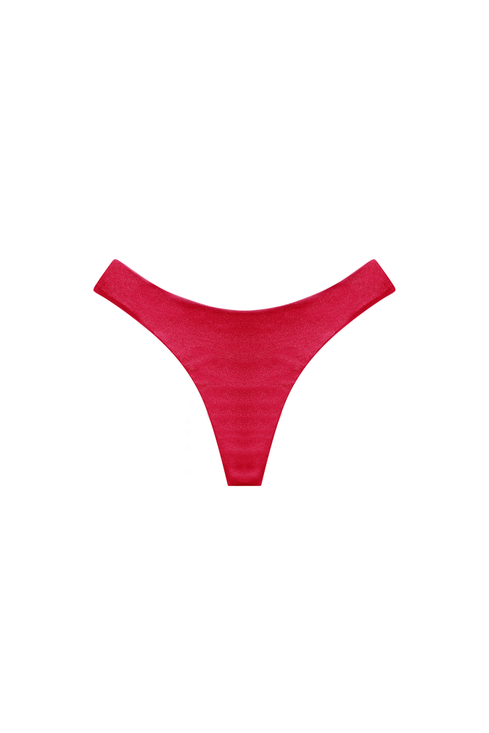 high waist string bikini rood