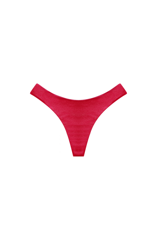 high waist string bikini rood