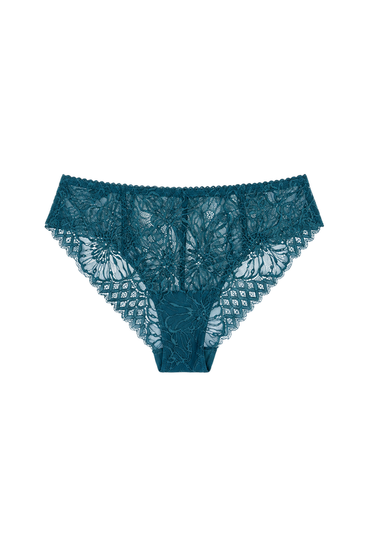 blauw lingerie hipster met kant