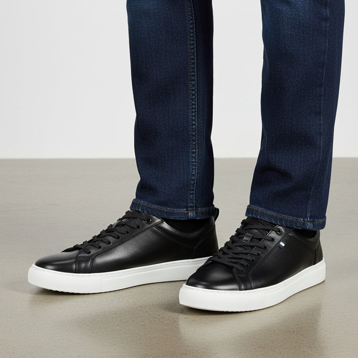 Holden Leather Cup Sole Trainers - Black