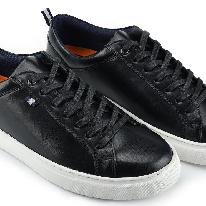 Holden Leather Cup Sole Trainers - Black