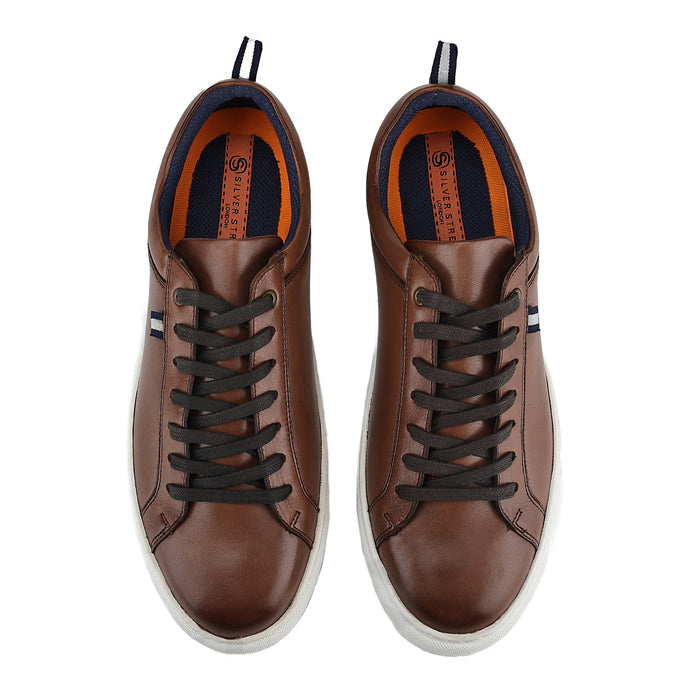 Holden Leather Cup Sole Trainers - Brown
