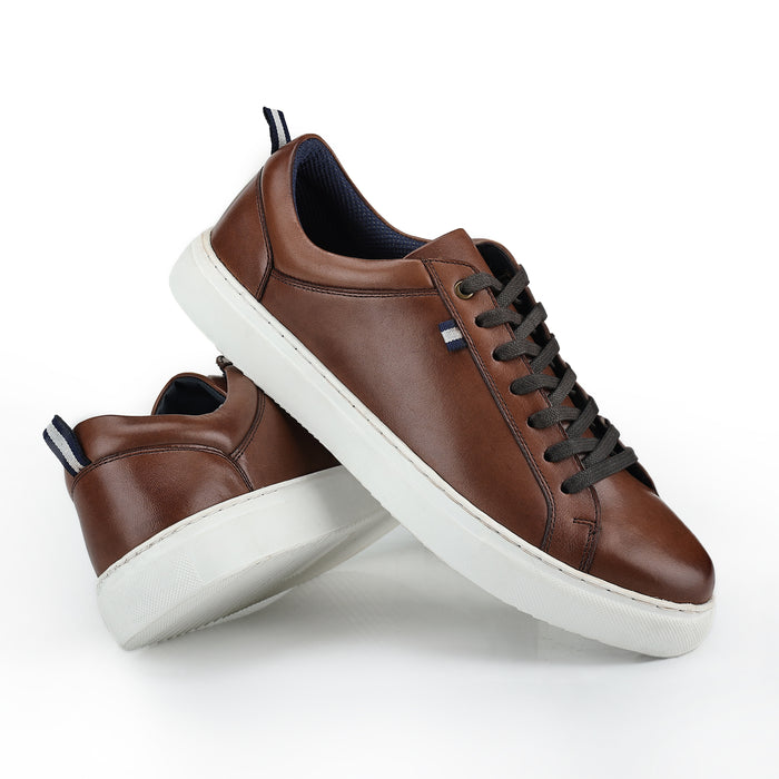 Holden Leather Cup Sole Trainers - Brown