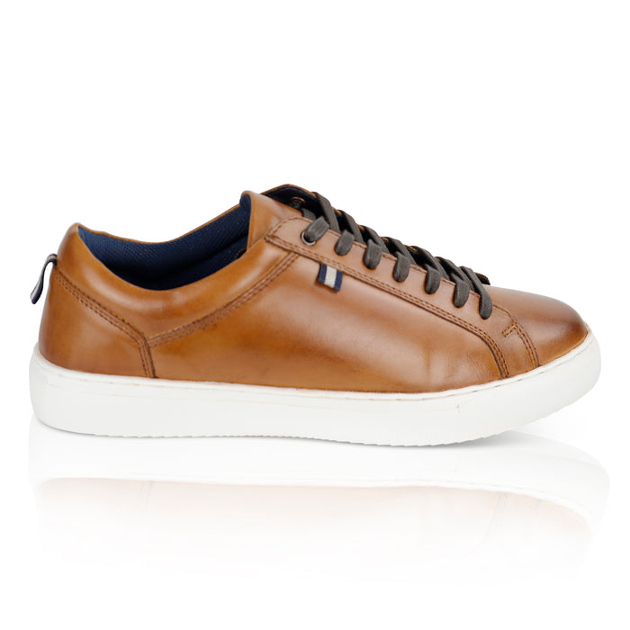 Holden Leather Cup Sole Trainers - Tan