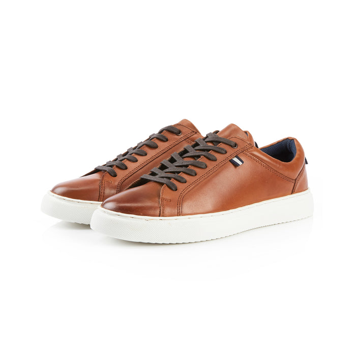 Holden Leather Cup Sole Trainers - Tan