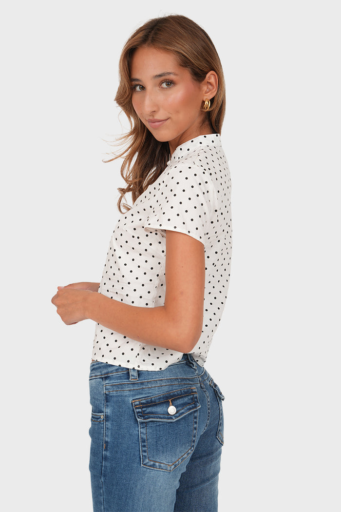 "Holly" top white