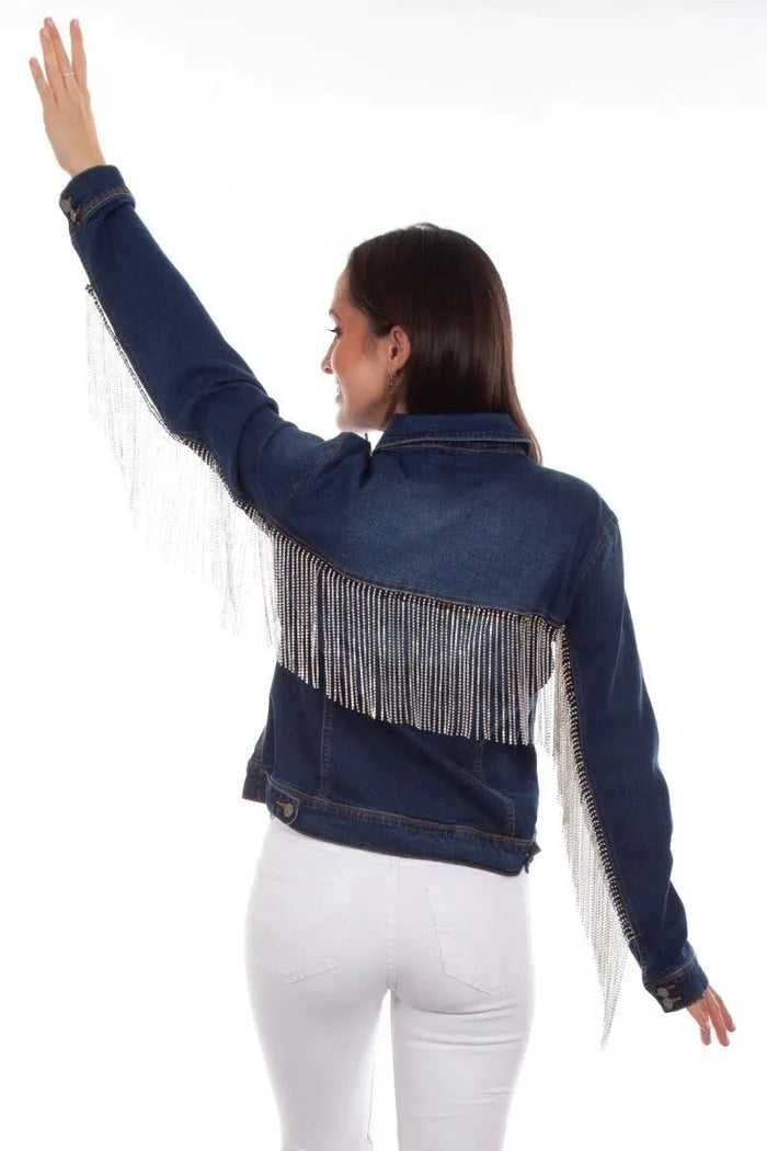 Honey Creek Denim with Rhinestone Fringe - Womens Jacket - Hatcountry