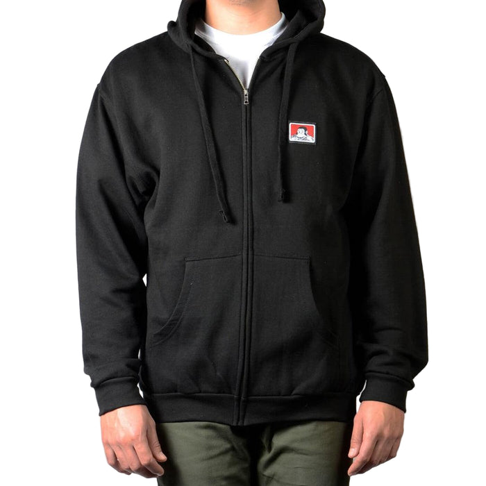 Ben Davis full zip hooded sweatshirt in black with front pouch pockets