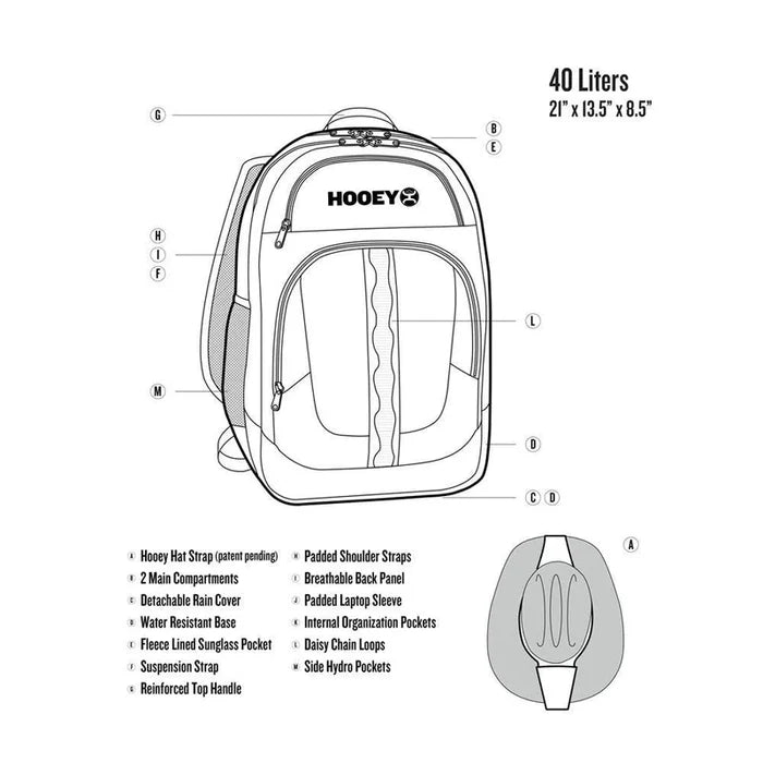 HOOey "Ox" Flag (Grey/Black) - Backpack