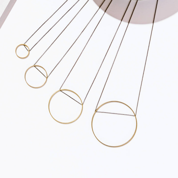 Horizon Brass Circle Necklace - 3 Sizes