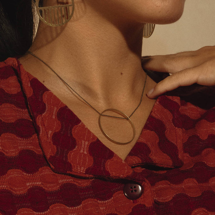 Horizon Brass Circle Necklace - 3 Sizes