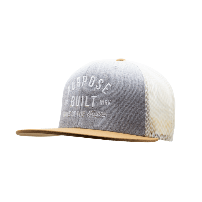 Home of the Trades trademark hat in birch, left three-quarter view