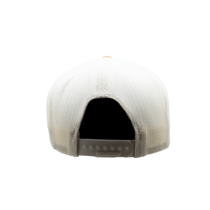 Home of the Trades trademark hat in birch, back view showing the closure