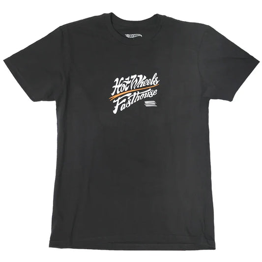 Fasthouse Hot Wheels Dealer midweight short sleeve tee in graphite black, big and tall sizing