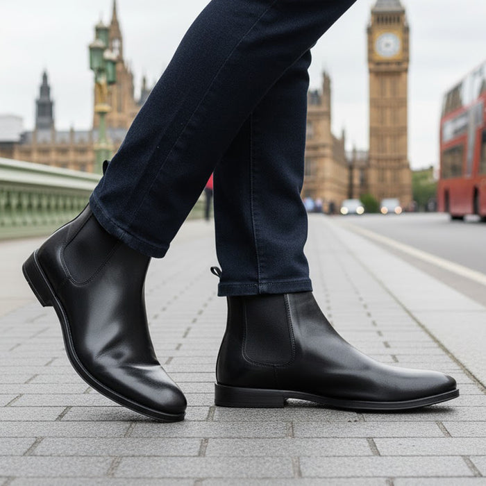 Hounslow Leather Chelsea Boots - Black