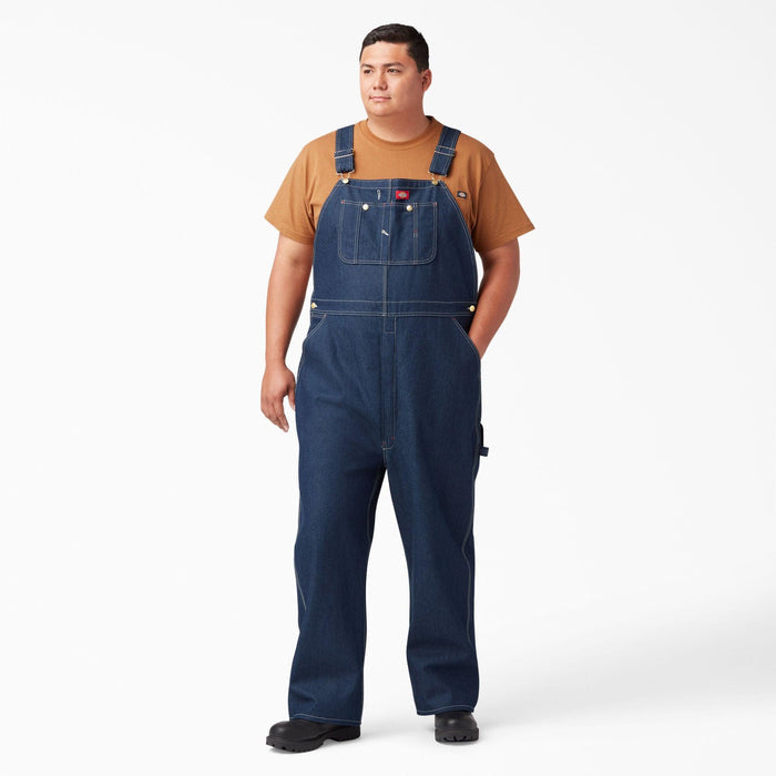 Dickies indigo denim bib overall, big and tall fit product view of the garment