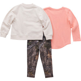 Carhartt infant girls Mossy Oak camo three piece set, additional product image
