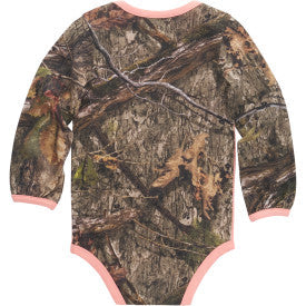 Carhartt infant girls camo deer bodysuit in peach amber, additional product image